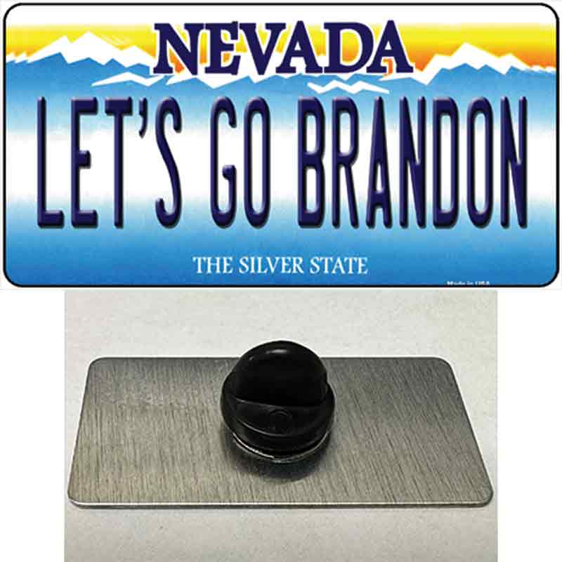 PIN-LP-14113 1.5 x 0.75 in. Lets Go Brandon Nevada Novelty Rectangle Metal Hat Pin