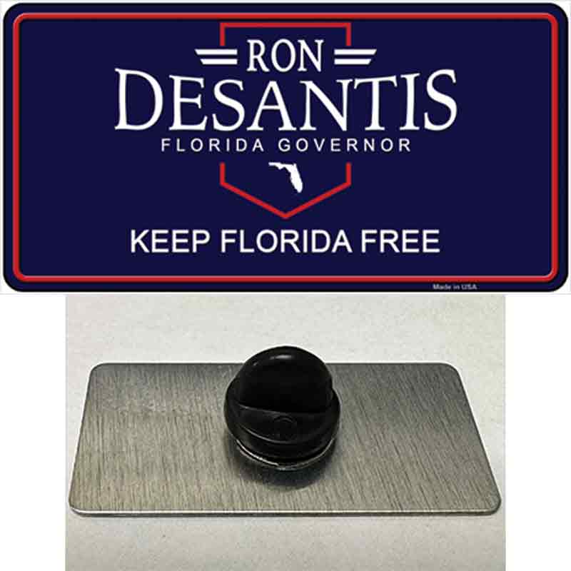 PIN-LP-14193 1.5 x 0.75 in. Ron Desantis Blue Novelty Rectangle Metal Hat Pin