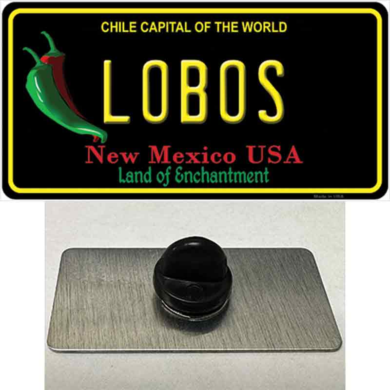 PIN-LP-12903 1.5 x 0.75 in. Lobos Novelty Rectangle Metal Hat Pin