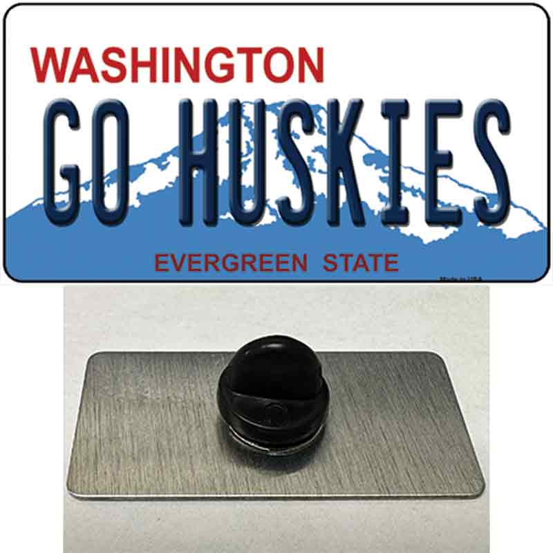 PIN-LP-13095 1.5 x 0.75 in. Go Huskies Novelty Rectangle Metal Hat Pin
