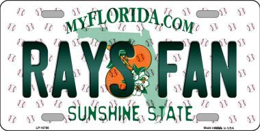 LP-10798 Rays Fan Florida Background Novelty Metal License Plate