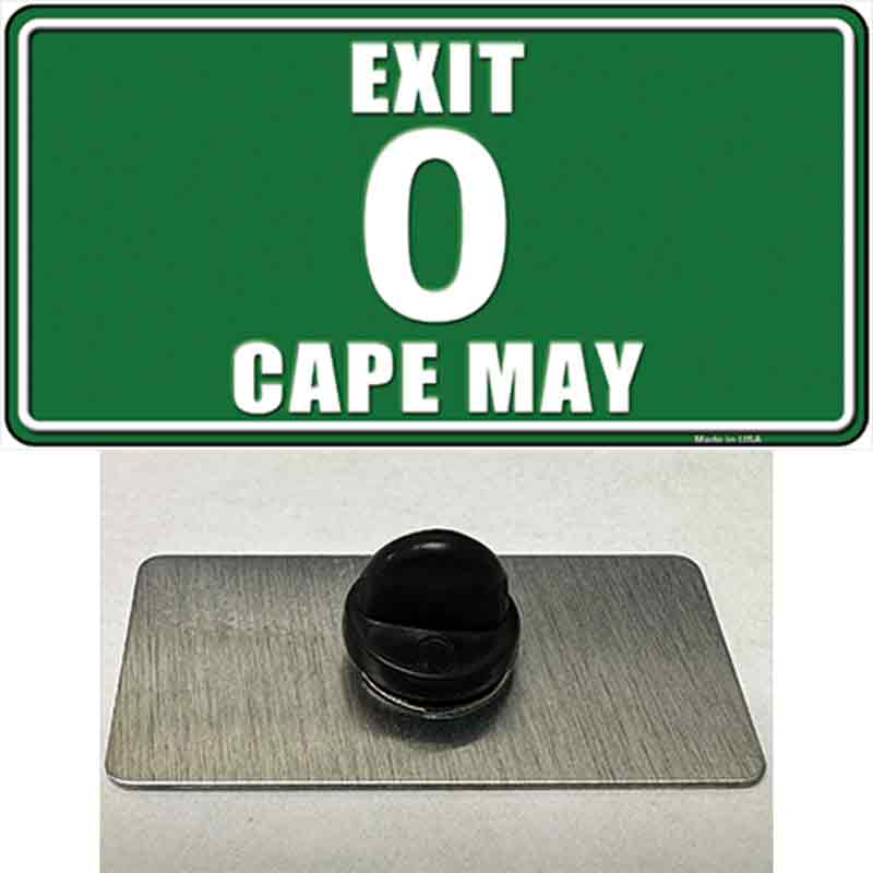 PIN-LP-14386 1.5 x 0.75 in. Exit 0 Cape May Novelty Rectangle Metal Hat Pin