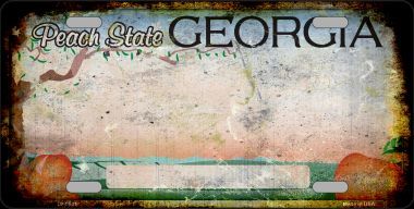 LP-9501 Georgia Rusty Background Metal Novelty License Plate
