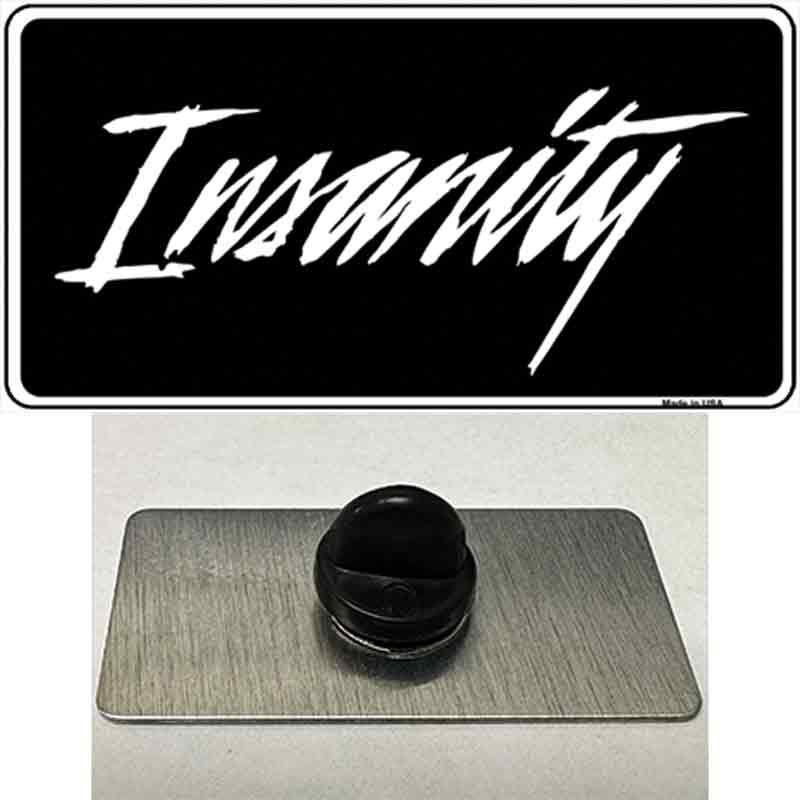 PIN-LP-1897 1.5 x 0.75 in. Insanity Novelty Rectangle Metal Hat Pin