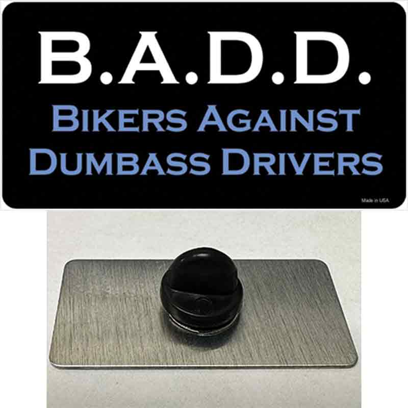 PIN-LP-2003 1.5 x 0.75 in. B.A.D.D. Novelty Rectangle Metal Hat Pin