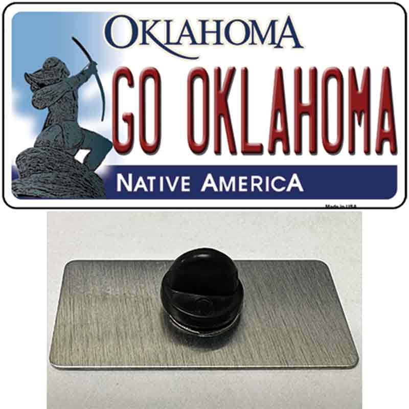 PIN-LP-12973 1.5 x 0.75 in. Go Oklahoma Novelty Rectangle Metal Hat Pin