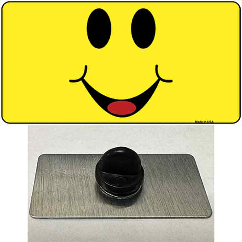PIN-LP-1299 1.5 x 0.75 in. Happy Smiley Novelty Rectangle Metal Hat Pin