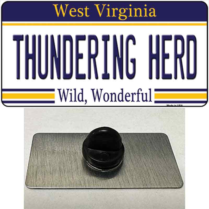 PIN-LP-13107 1.5 x 0.75 in. Thundering Herd Novelty Rectangle Metal Hat Pin