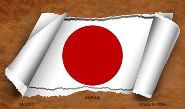 M-9200 Japan Flag Scroll Novelty Metal Magnet