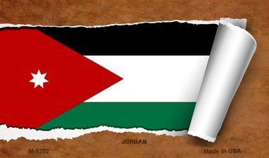 M-9202 Jordan Flag Scroll Novelty Metal Magnet