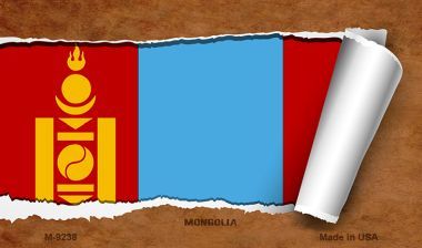 M-9238 Mongolia Flag Scroll Novelty Metal Magnet