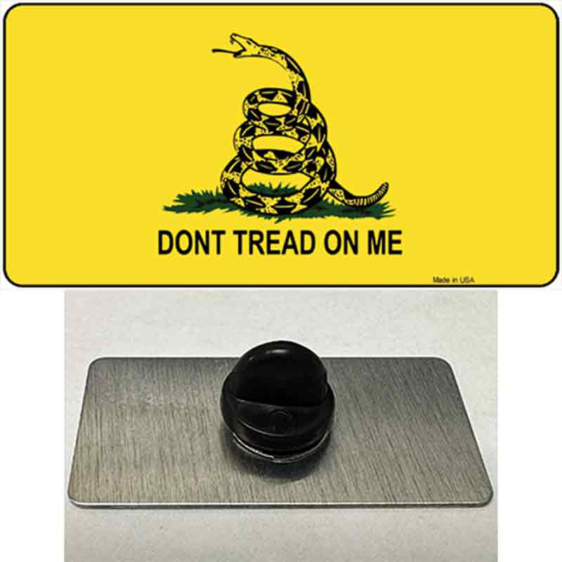 PIN-LP-1316 1.5 x 0.75 in. Dont Tread On Me Yellow Novelty Rectangle Metal Hat Pin