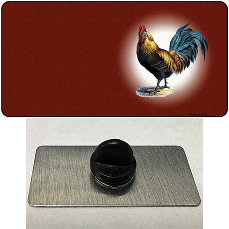 PIN-LP-7802 1.5 x 0.75 in. Rooster Offset Red Novelty Rectangle Metal Hat Pin