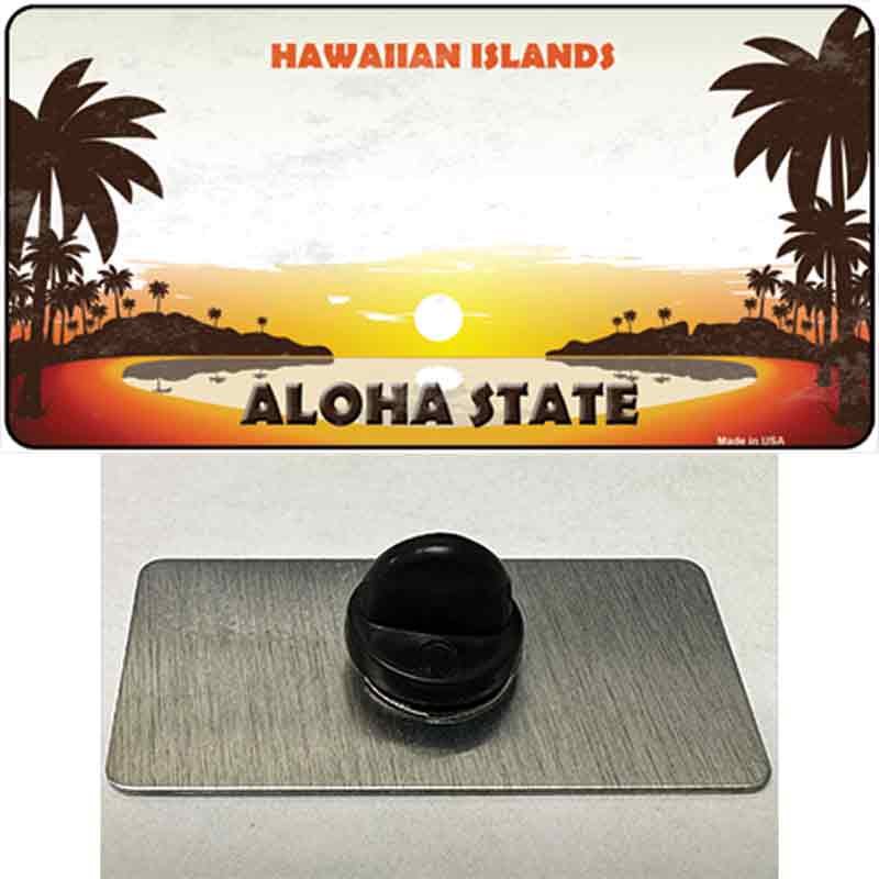 PIN-LP-7835 1.5 x 0.75 in. Hawaiian Islands Hawaii Blank State Novelty Rectangle Metal Hat Pin