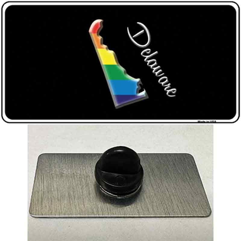 PIN-LP-6322 1.5 x 0.75 in. Delaware Rainbow Novelty Rectangle Metal Hat Pin