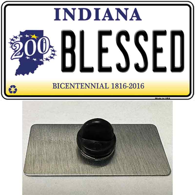 PIN-LP-6385 1.5 x 0.75 in. Blessed Indiana Novelty Rectangle Metal Hat Pin