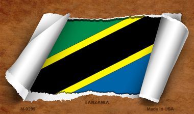 M-9299 Tanzania Flag Scroll Novelty Metal Magnet