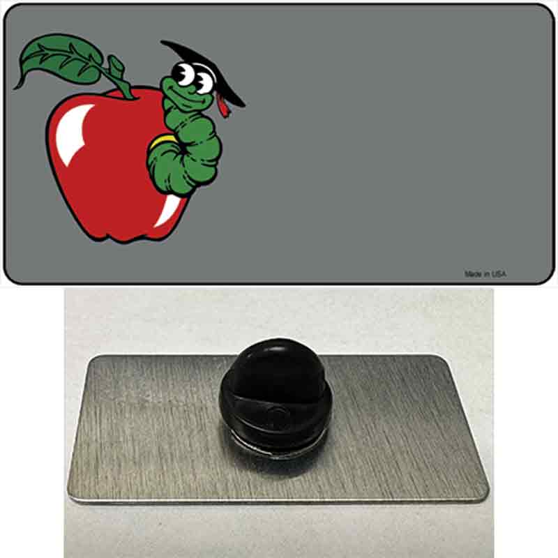 PIN-LP-1352 1.5 x 0.75 in. Teacher Apple Offset Novelty Rectangle Metal Hat Pin