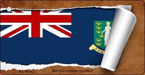 KC-9143 British Virgin Islands Flag Scroll Novelty Key Chain