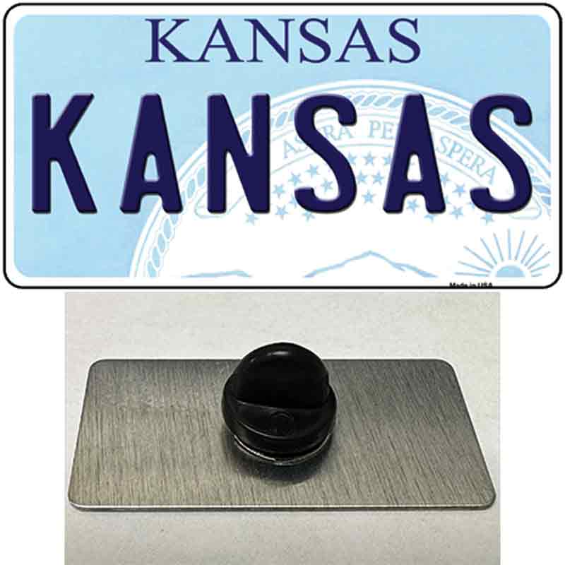 PIN-LP-6600 1.5 x 0.75 in. Kansas Novelty Rectangle Metal Hat Pin