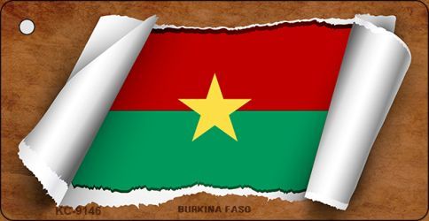 KC-9146 Burkina Faso Flag Scroll Novelty Key Chain