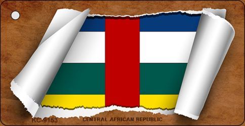KC-9153 Central African Rep Flag Scroll Novelty Key Chain