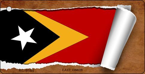 KC-9169 East Timor Flag Scroll Novelty Key Chain