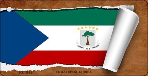 KC-9171 Equatorial Guinea Flag Scroll Novelty Key Chain