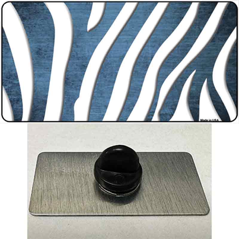 PIN-LP-6927 1.5 x 0.75 in. Light Blue & White Zebra Oil Rubbed Novelty Rectangle Metal Hat Pin