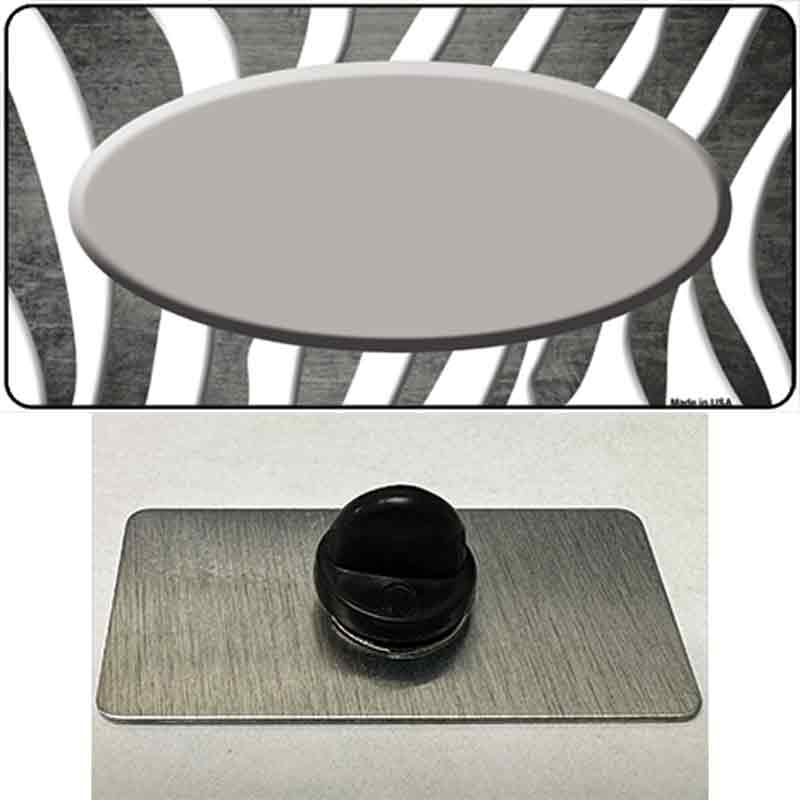 PIN-LP-6940 1.5 x 0.75 in. Grey & White Zebra Oval Oil Rubbed Novelty Rectangle Metal Hat Pin