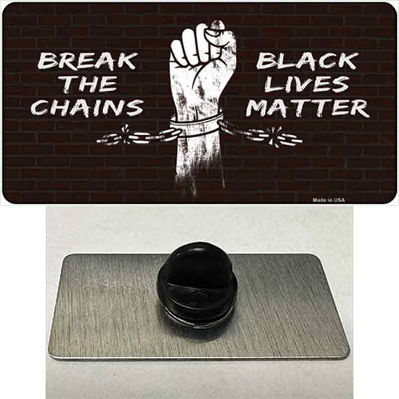 PIN-LP-13602 1.5 x 0.75 in. Break The Chains BLM Novelty Rectangle Metal Hat Pin Tag