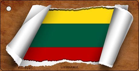 KC-9221 Lithuania Flag Scroll Novelty Key Chain
