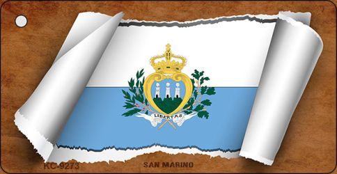 KC-9273 San Marino Flag Scroll Novelty Key Chain