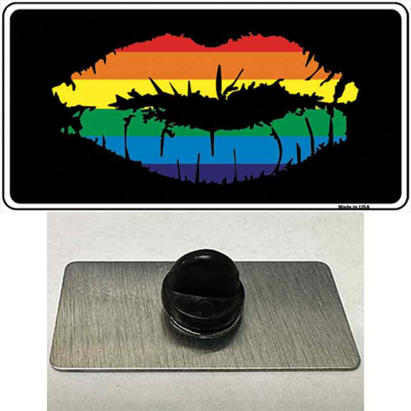 PIN-LP-4726 1.5 x 0.75 in. Lips Novelty Rectangle Metal Hat Pin