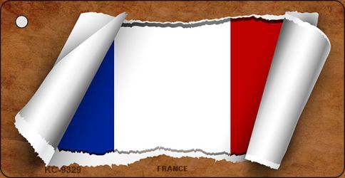 KC-9329 France Flag Scroll Novelty Key Chain
