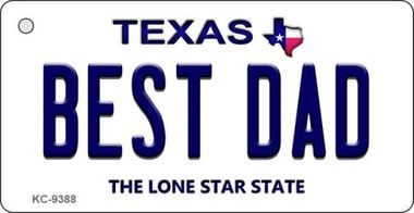 KC-9388 Best Dad Texas Background Novelty Key Chain