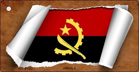 KC-9120 Angola Flag Scroll Novelty Key Chain