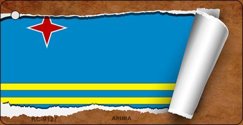 KC-9127 Aruba Flag Scroll Novelty Key Chain