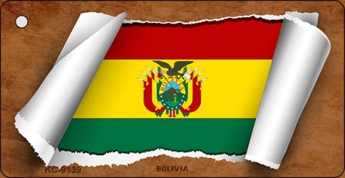 KC-9139 Bolivia Flag Scroll Novelty Key Chain