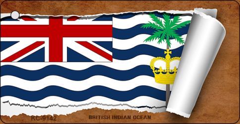 KC-9142 British Indian Ocean Flag Scroll Novelty Key Chain