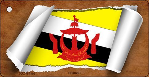 KC-9144 Brunei Flag Scroll Novelty Key Chain