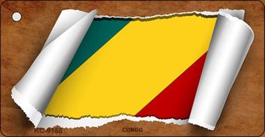 KC-9158 Congo Flag Scroll Novelty Key Chain