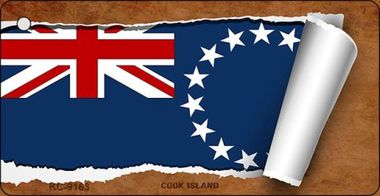 KC-9163 Cook Island Flag Scroll Novelty Key Chain
