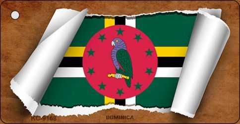 KC-9168 Dominica Flag Scroll Novelty Key Chain