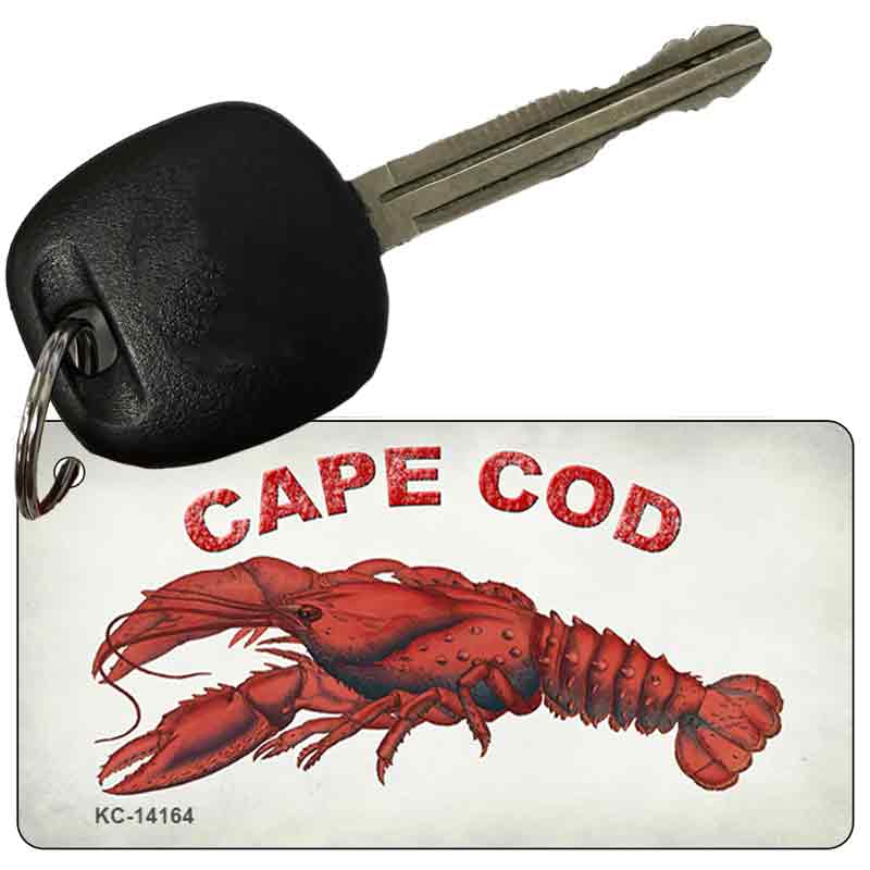 KC-14164 3 x 1.5 in. Cape Cod Lobster Novelty Rectangle Metal Key Chain