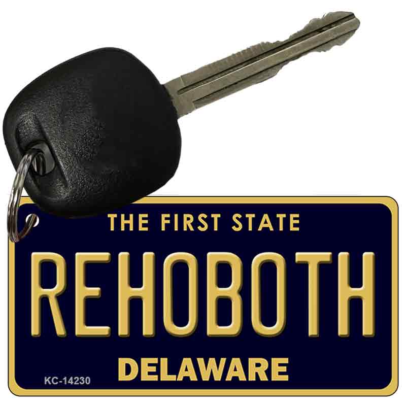 KC-14230 3 x 1.5 in. Rehoboth Delaware Novelty Rectangle Metal Key Chain