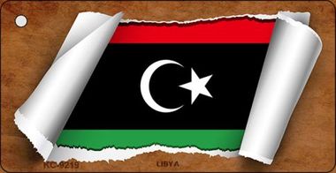 KC-9219 Libya Flag Scroll Novelty Key Chain