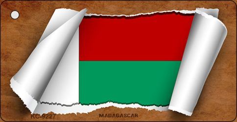 KC-9227 Madagascar Flag Scroll Novelty Key Chain