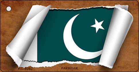 KC-9262 Pakistan Flag Scroll Novelty Key Chain