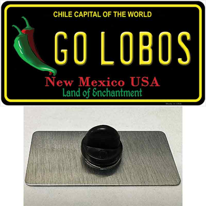 PIN-LP-12904 1.5 x 0.75 in. Go Lobos Novelty Rectangle Metal Hat Pin